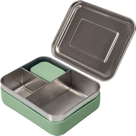 weesprout small stainless steel bento box with silicone sleeve|WeeSprout 18/8 Stainless Steel Bento Box .